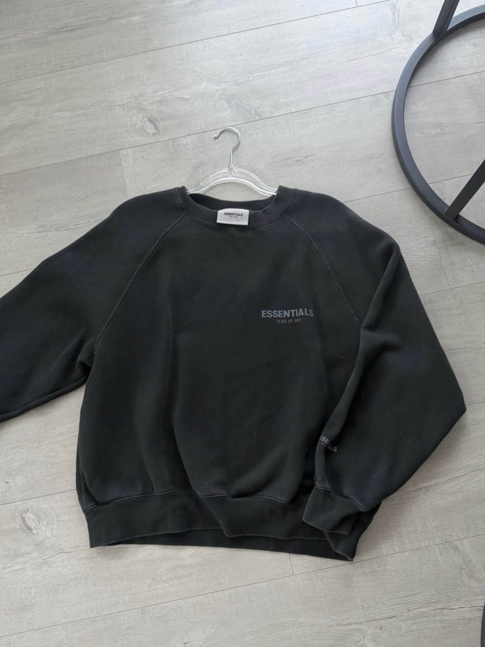 Fear of God Essentials Black Crewneck Sweatshirt - Picture 3 of 5